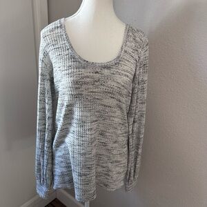 Express Textured Gray Knit Top
